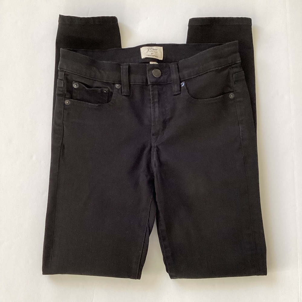 J. Crew Trademark 8” Toothpick Black Jeans Size 26